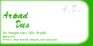 arpad dus business card